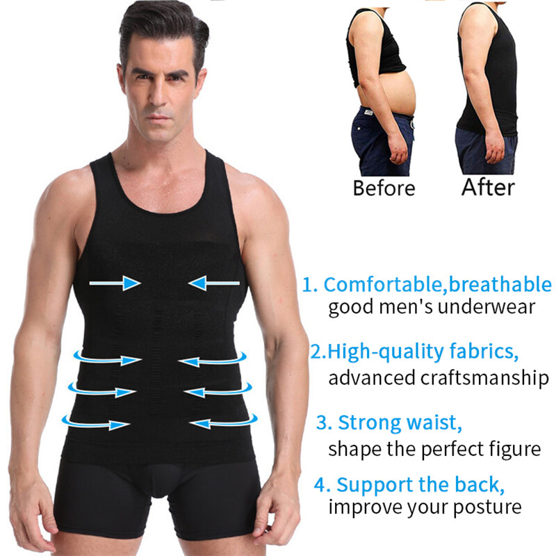 FAJAS Men Body Slimming Tummy Shaper Belly Underwear Shapewear Waist Girdle Vest