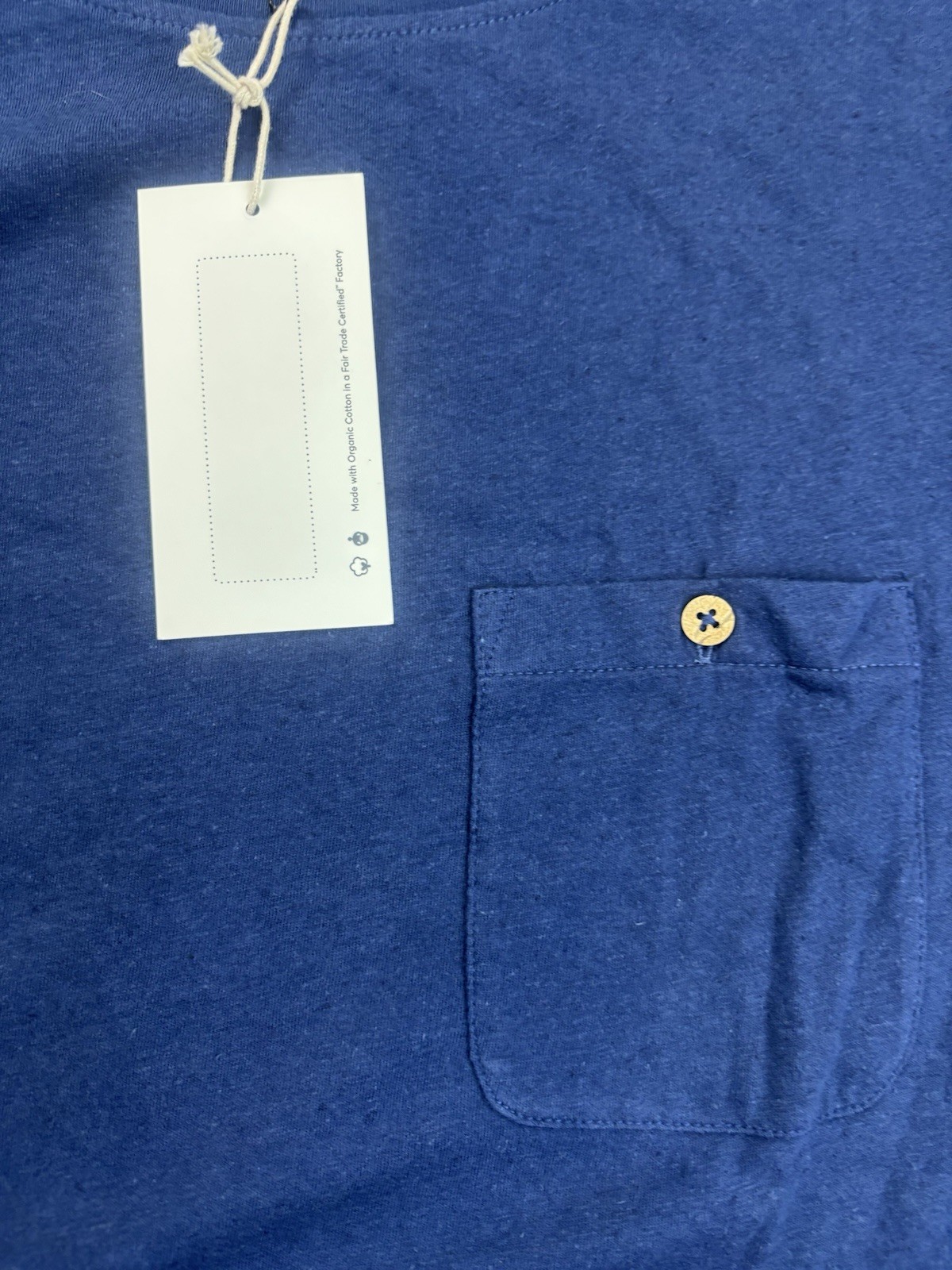 Pact Shirt Mens XL Blue Organic Cotton Linen Pocket Crewneck Casual Tee NWT