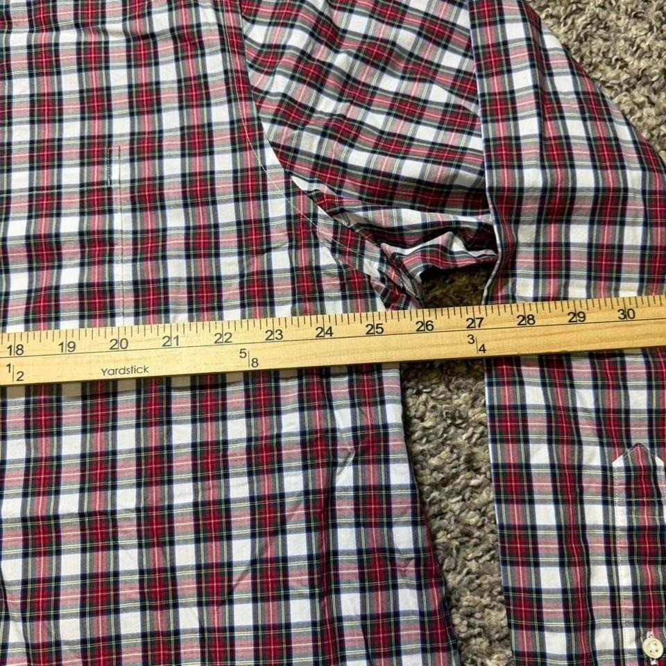Brooks Brothers Tartan Plaid Red/Green Mens Button Up Shirt All Cotton Size XXL