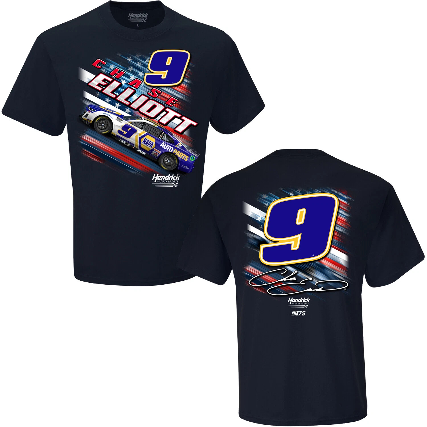 CHECKERED FLAG SPORTS CHASE ELLIOTT #9 NAPA NASCAR PATRIOTIC TEE SHIRT K1109