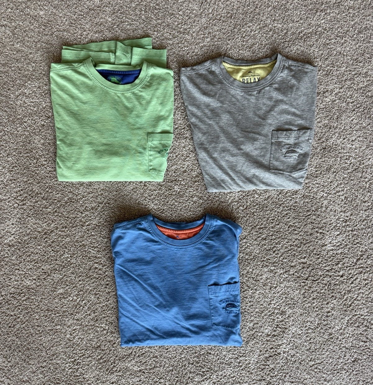 Tommy Bahama Relax Men&rsquo;s Pima Cotton Pocket Logo Tee L Lot 3