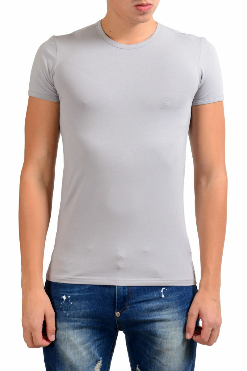 Versace Collection Men&rsquo;s Gray Stretch Crewneck Short Sleeve T-Shirt US S IT M