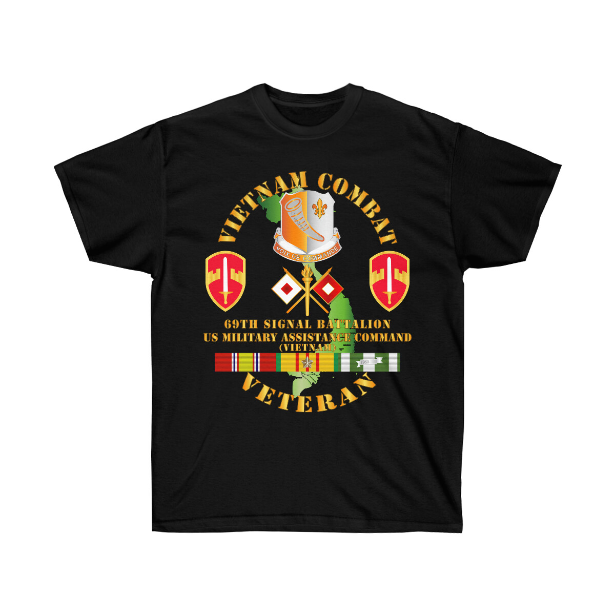 Classic – Vietnam Combat Vet w 69th Signal Bn DUI – USMacv w VN SVC