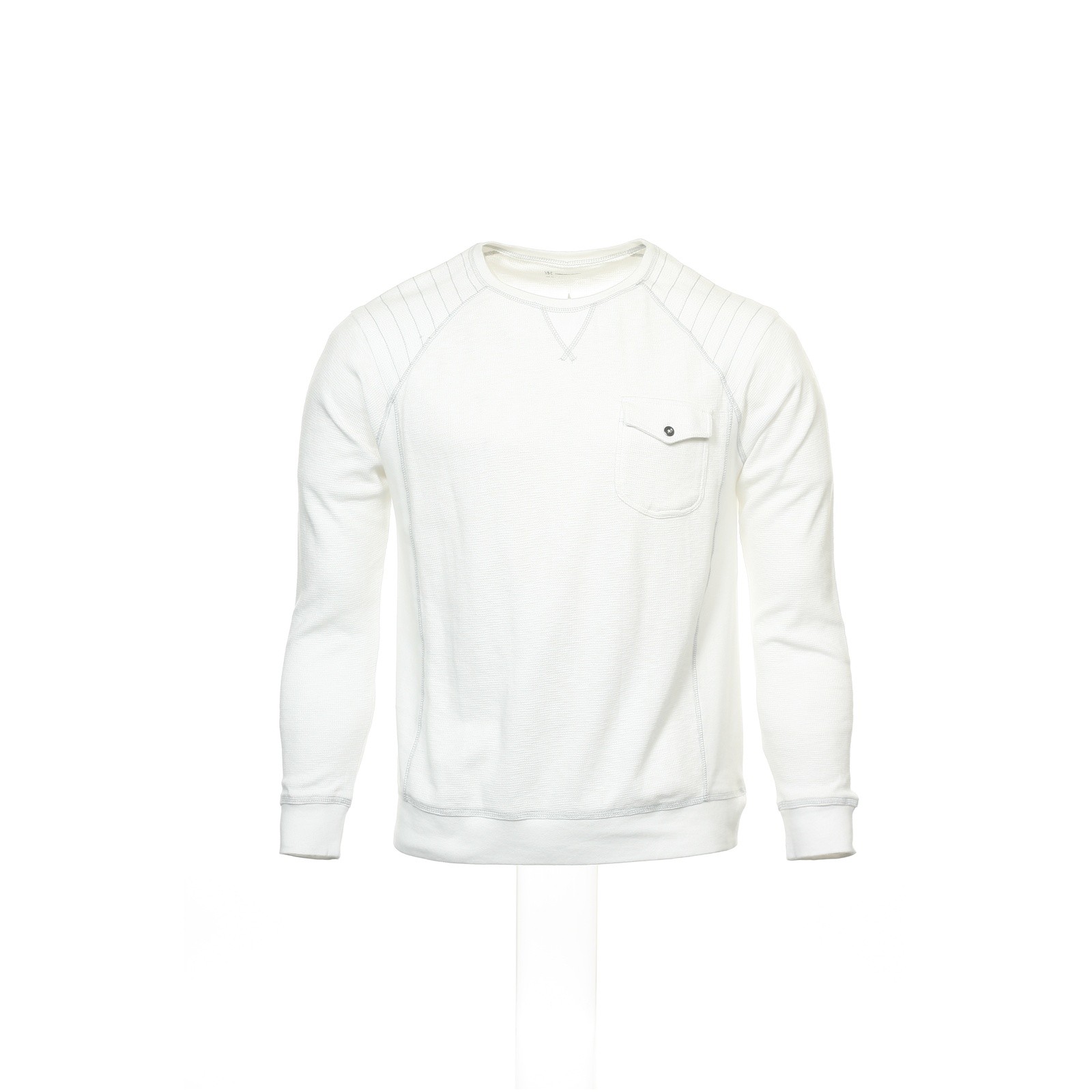 INC International Concepts Mens Thermal Shirt, White Cotton Waffle Knit Top