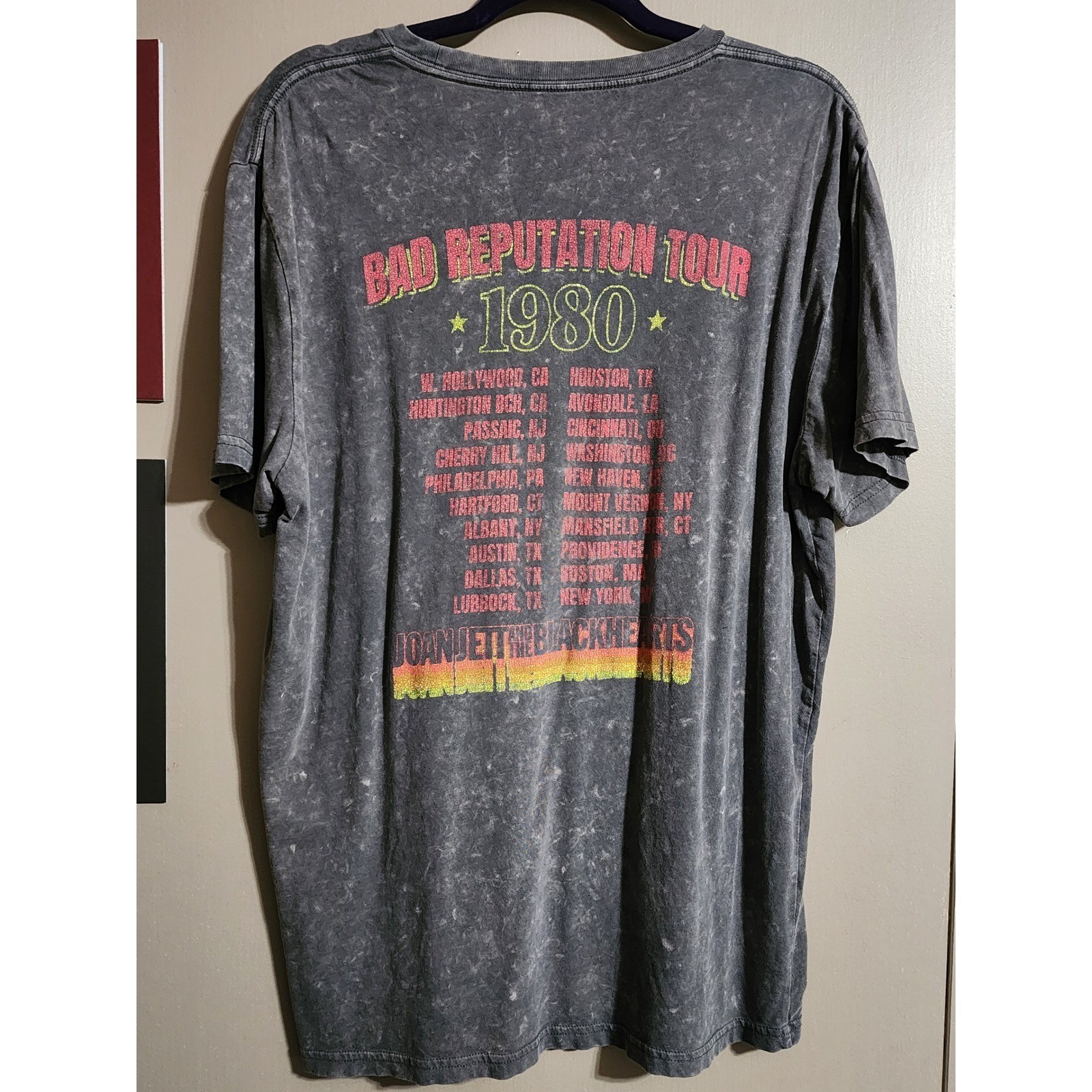 Joan Jett & The Blackhearts Bad Reputation Tour 1980 Graphic Tee Gray Large