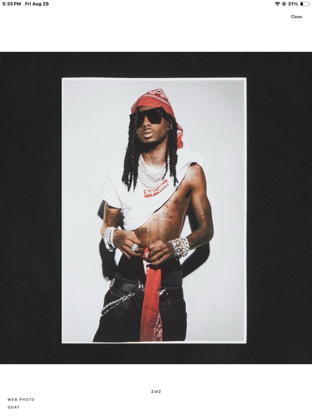 Playboi Carti Black Supreme Tee FW25 100% Authentic Guaranteed