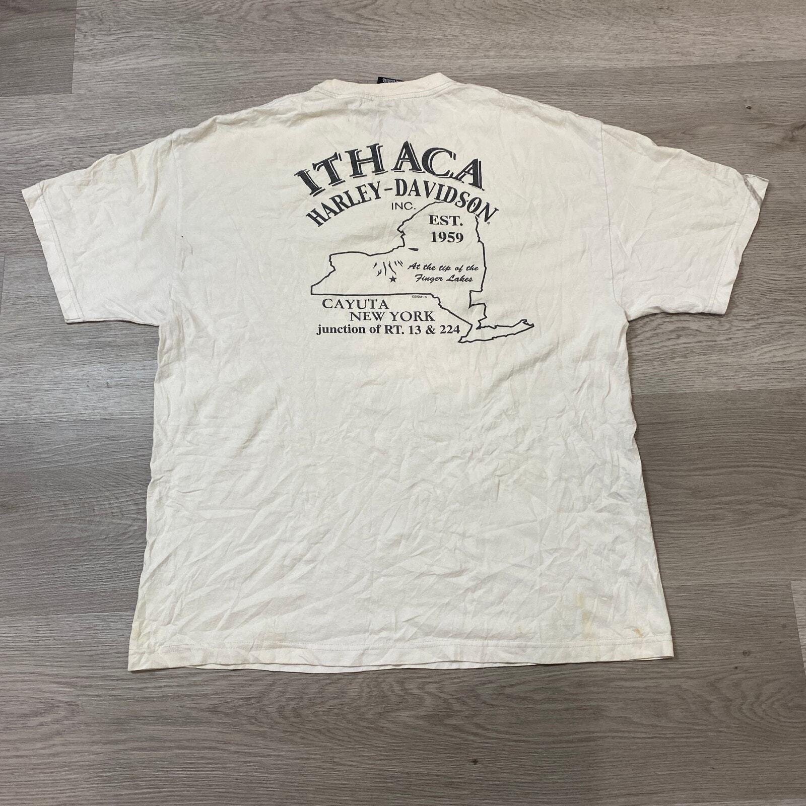 Vintage Y2K Harley Davidson Motorcycle Monkey Ithaca T Shirt Men&rsquo;s XL