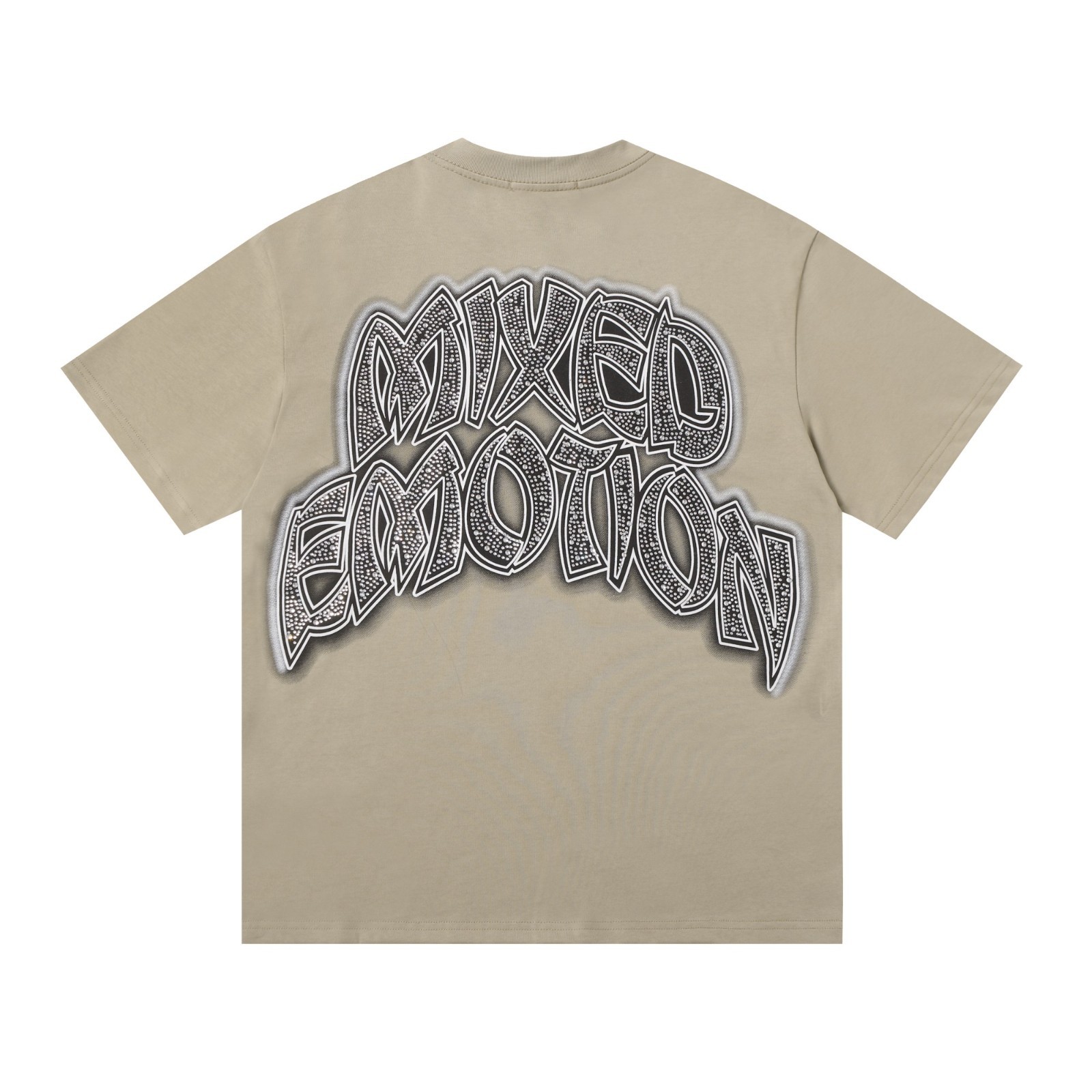 Mixed Emotio Graphic Tee Shirt Beige Short Sleeve S-M-L-XL