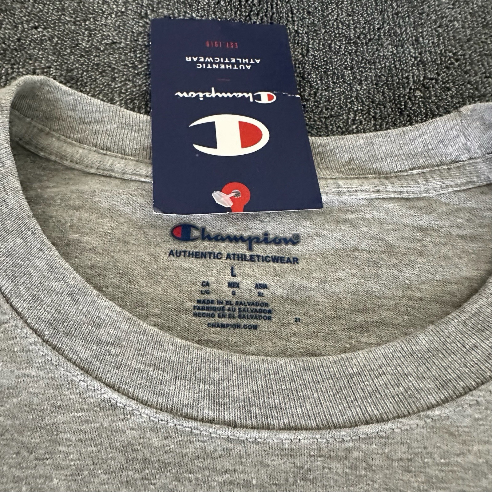 Champion Mens Classic Jersey Script Logo T-Shirt—Brand New—Various Sizes