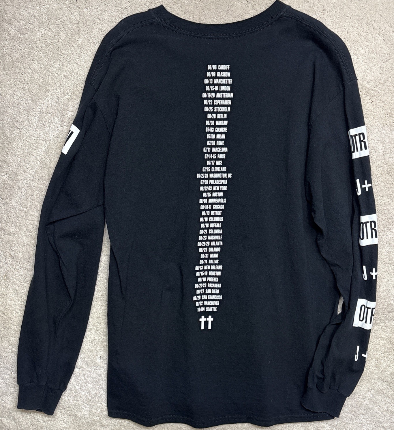 Jay-Z Beyonce On The Run Tour II Shirt Long Sleeve OTR II Official 2018 Sz LG