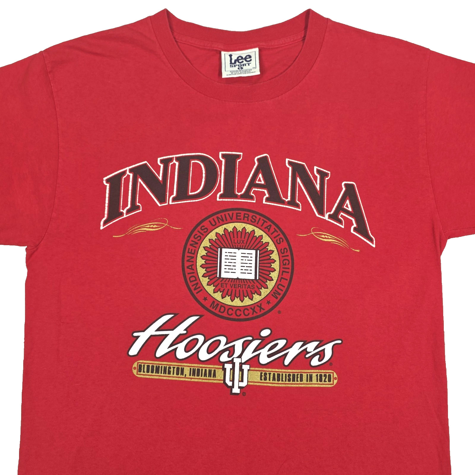 Vintage Indiana Hoosiers Shirt Men&rsquo;s Large Red NCAA Sports Big Spellout Logo