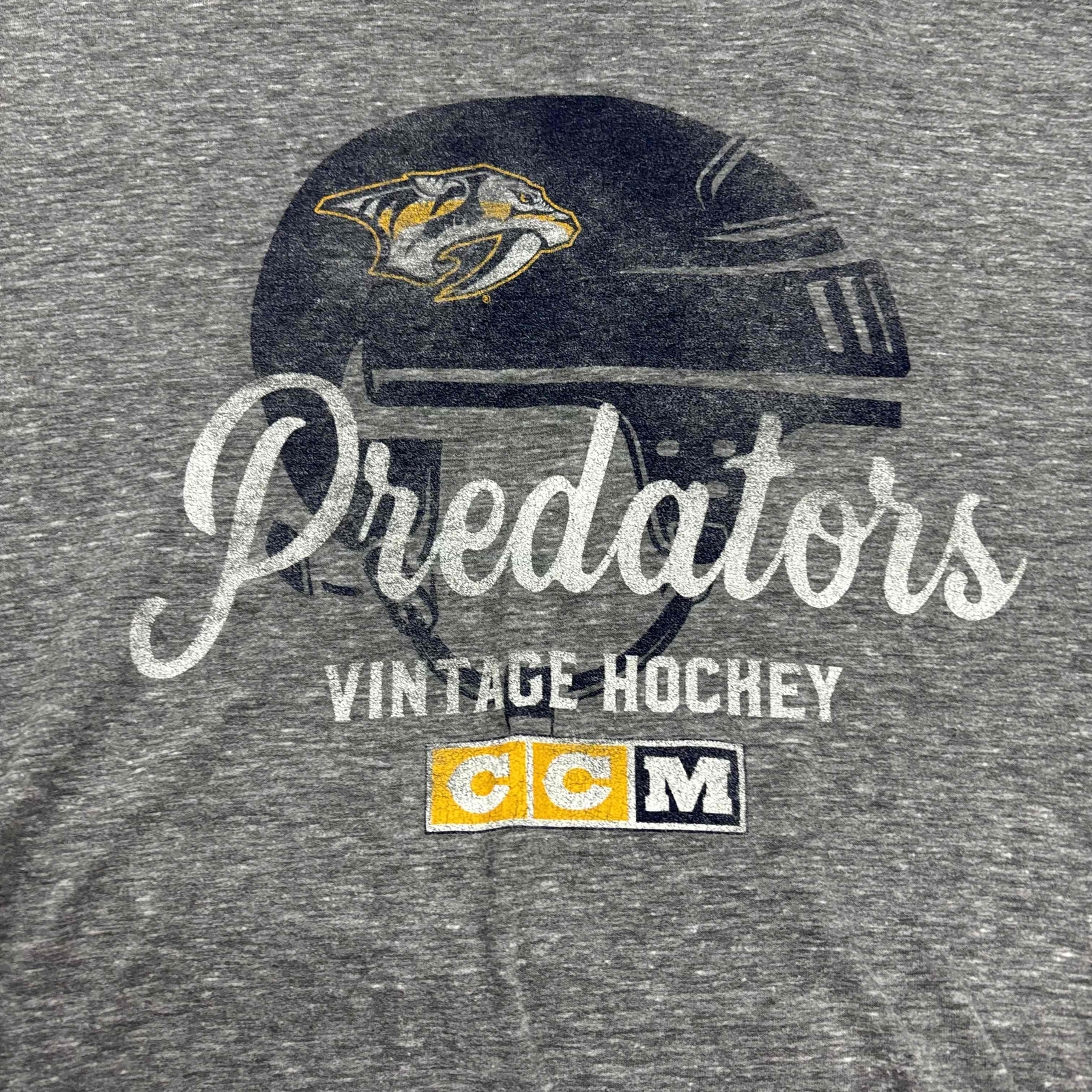 CCM Sports Nashville Predators NHL T-Shirt Gray Short Sleeve Polyester Blend M