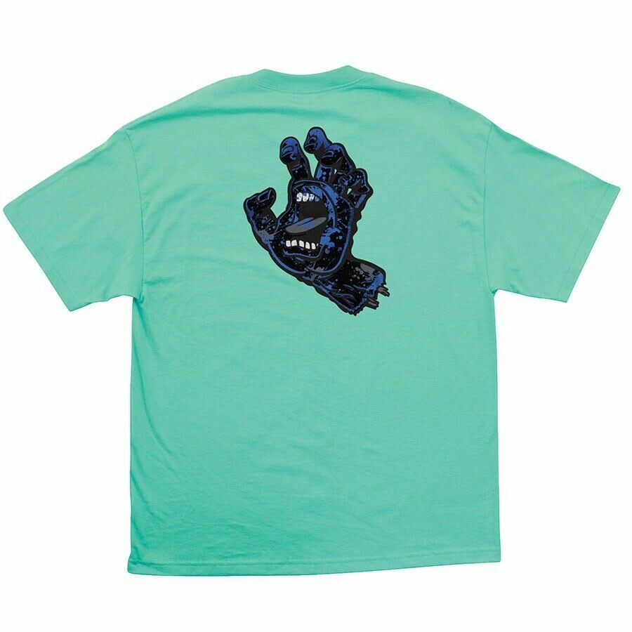 Santa Cruz SCREAMING HAND SPLATTER Skateboard T Shirt CELADON
