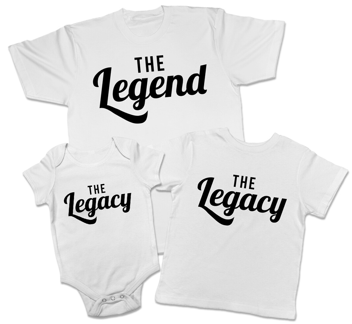 The Legend The Legacy Father Son Matching Outfit T-Shirt Baby Grow Vest Bodysuit