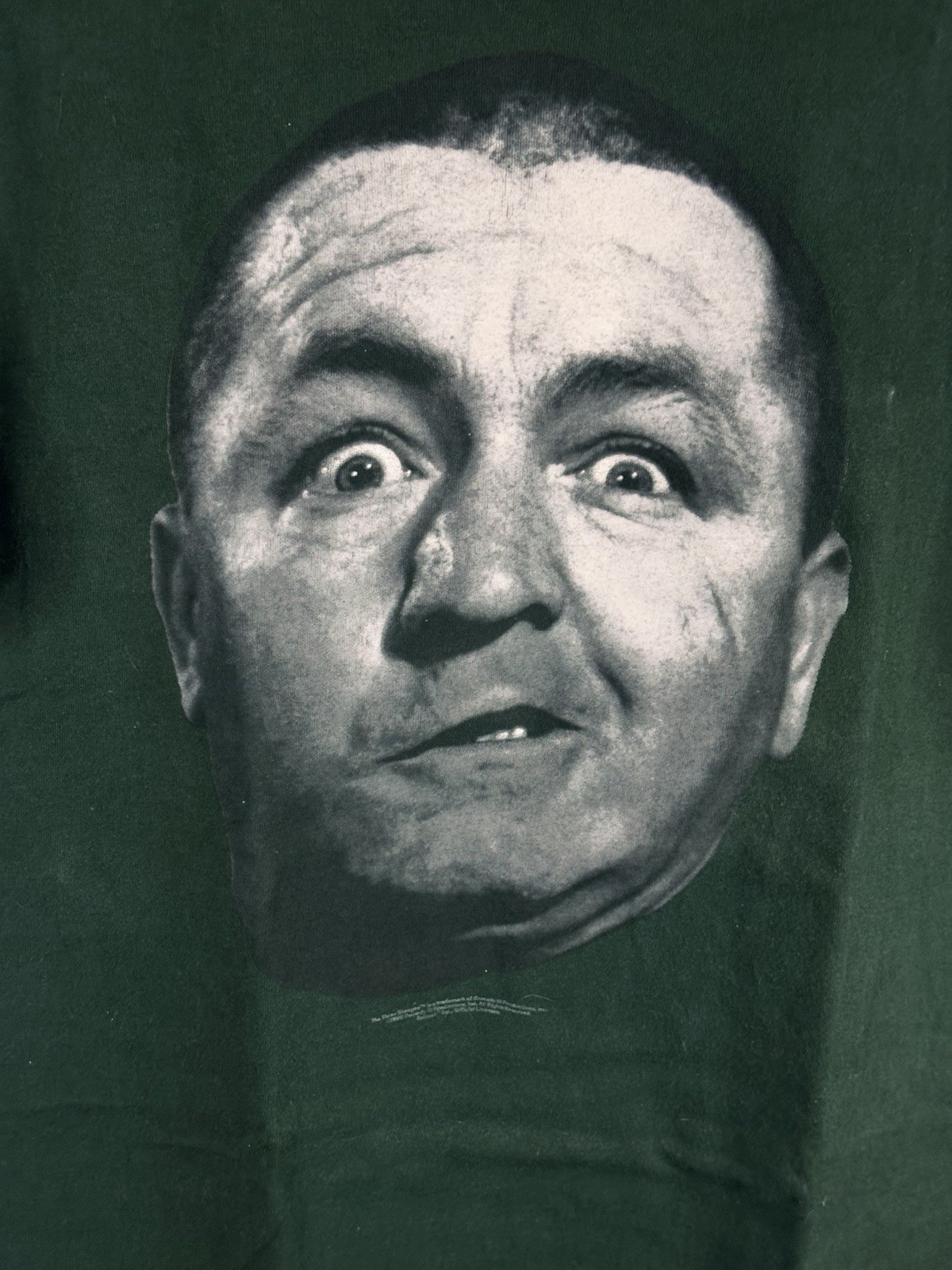 Vtg Curly Three Stooges Face T Shirt XL Fruit of the Loom 90s Movie Comedy Tee