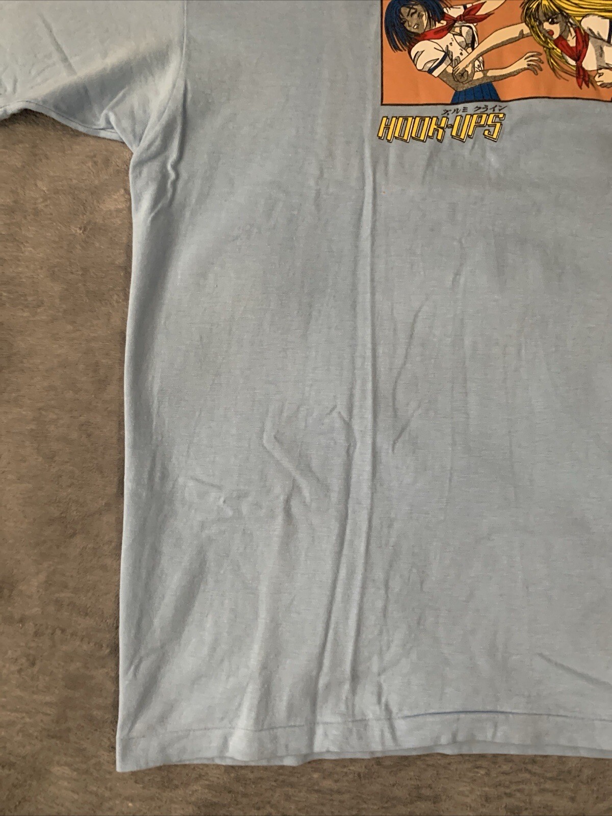 Vintage 1994 Hook-Ups Battle School Anime T-Shirt Jeremy Klein Size Large