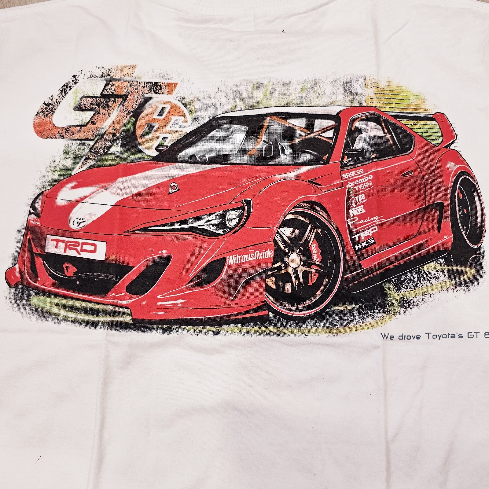 JDM BRZ FRS GR86 T-shirt WHITE LARGE Subaru Toyota TEE TRD Scion FR-S Imported