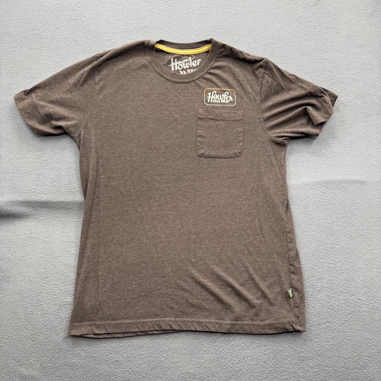 Howler Bros Shirt Mens Medium Brown Pocket Heed The Call Graphic Tee Tagless
