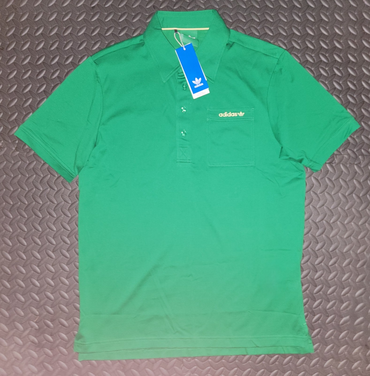 NEW MENS ADIDAS ORIGINALS TREFOIL ARCHIVE POLO POCKET SHIRT ~SIZE LARGE #JF5002