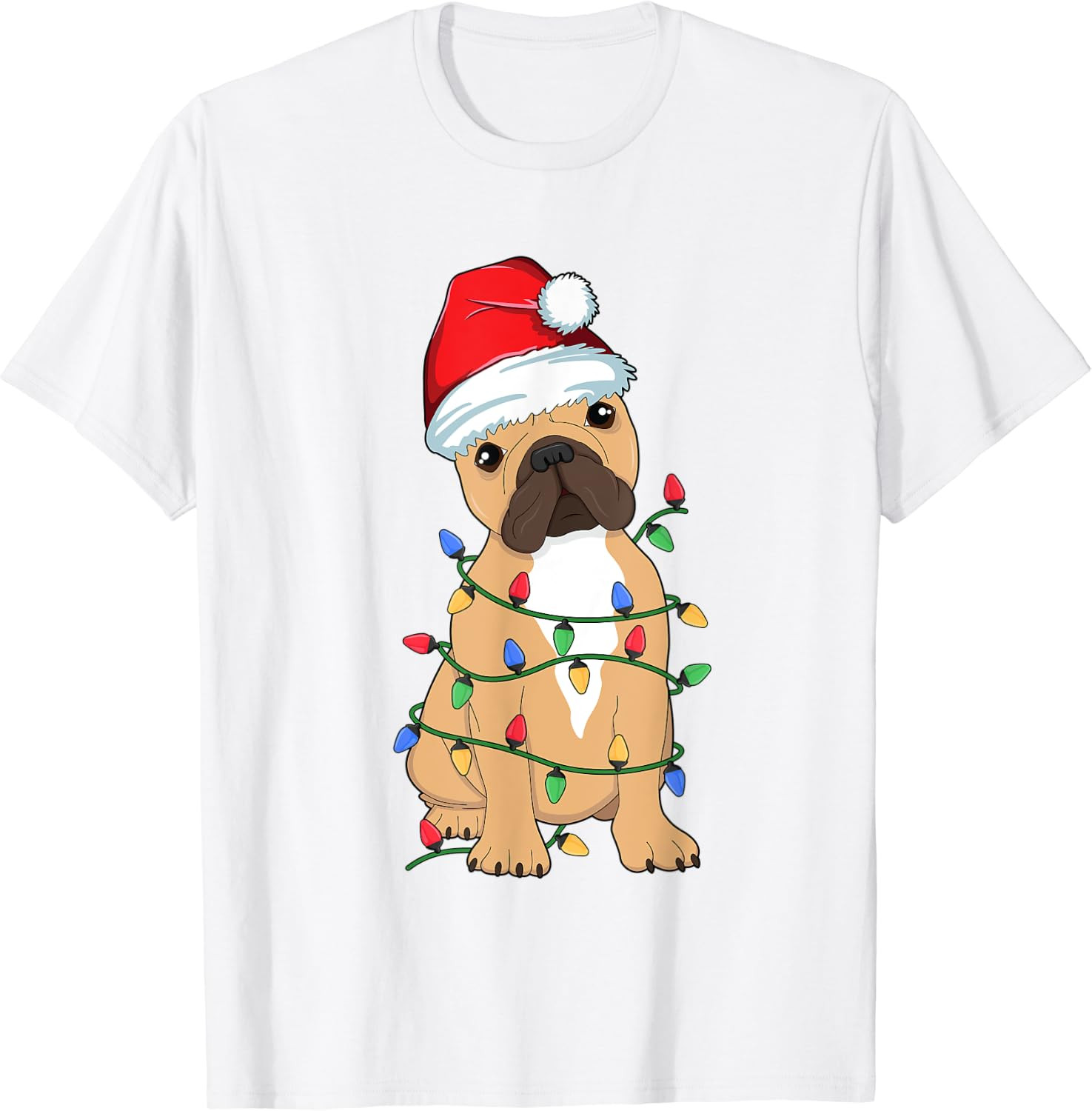 Dog WHITE T SHIRT tee Men Unisex Tree Xmas T Shirt S-5XL