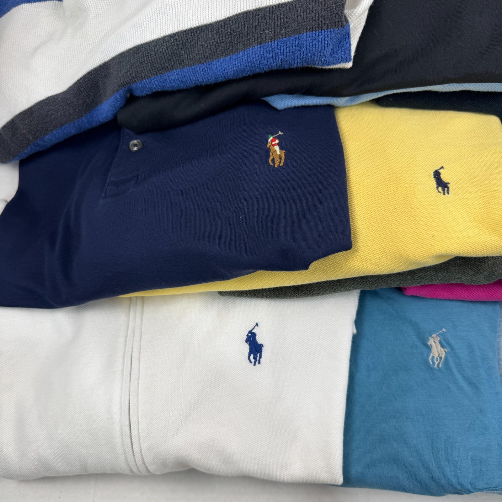 Wholesale Lot of 15 Ralph Lauren Men&rsquo;s Long Sleeve Polo(Assorted Sizes)