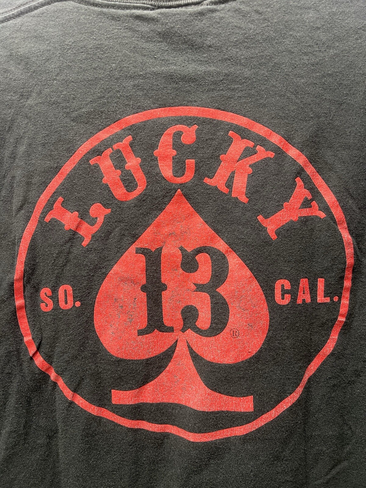 lucky 13 vintage Tshirt Faded black ( See Measurements) Fader