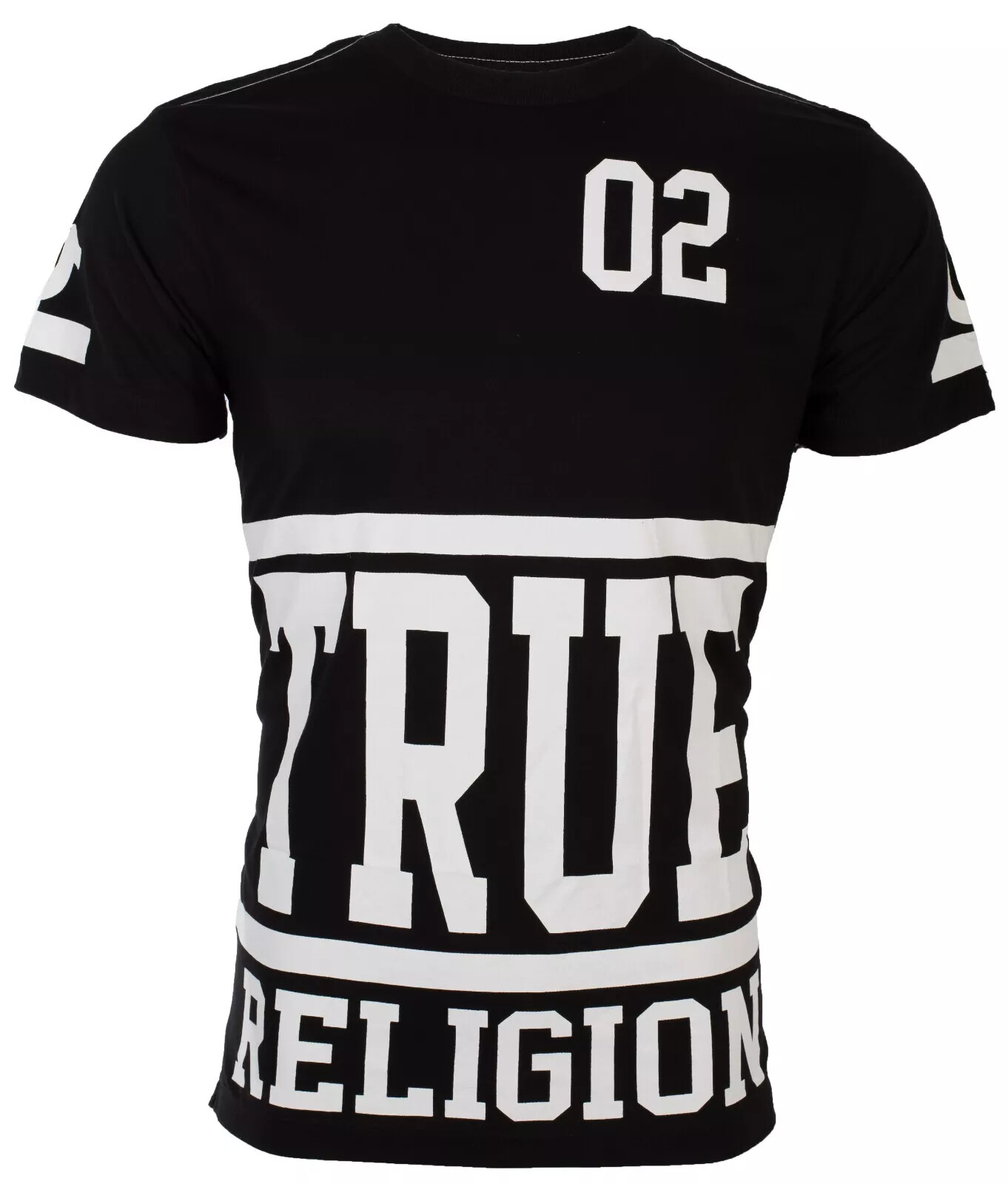 $95 TRUE RELIGION Black White STARTER Oversized Fit Designer Graphic T-shirt NWT