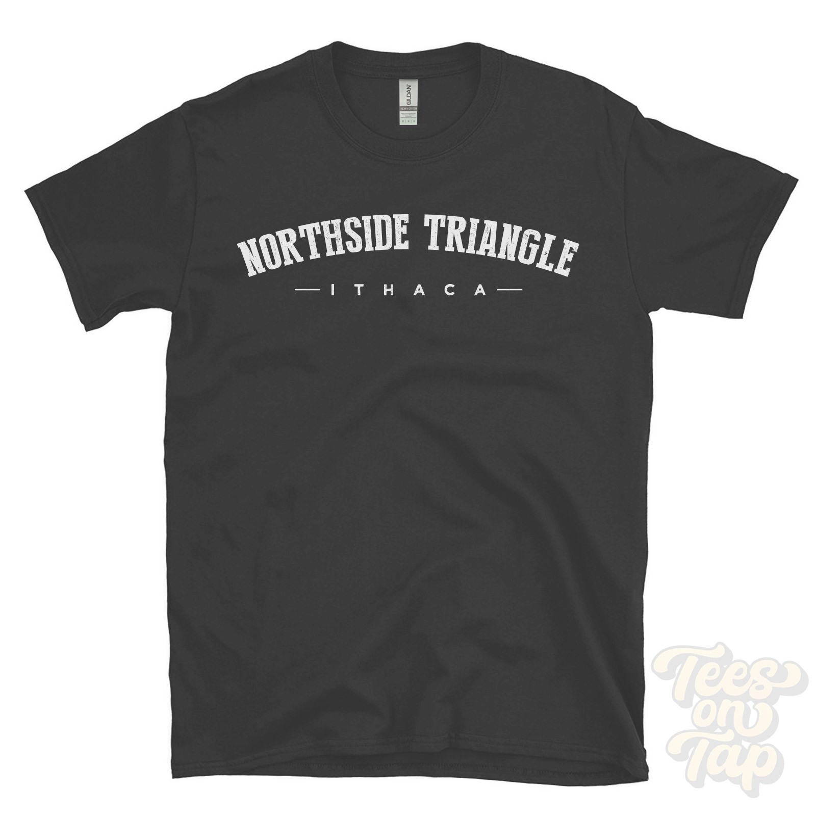NORTHSIDE TRIANGLE ITHACA T-SHIRT Tompkins New York USA retro varsity style gift