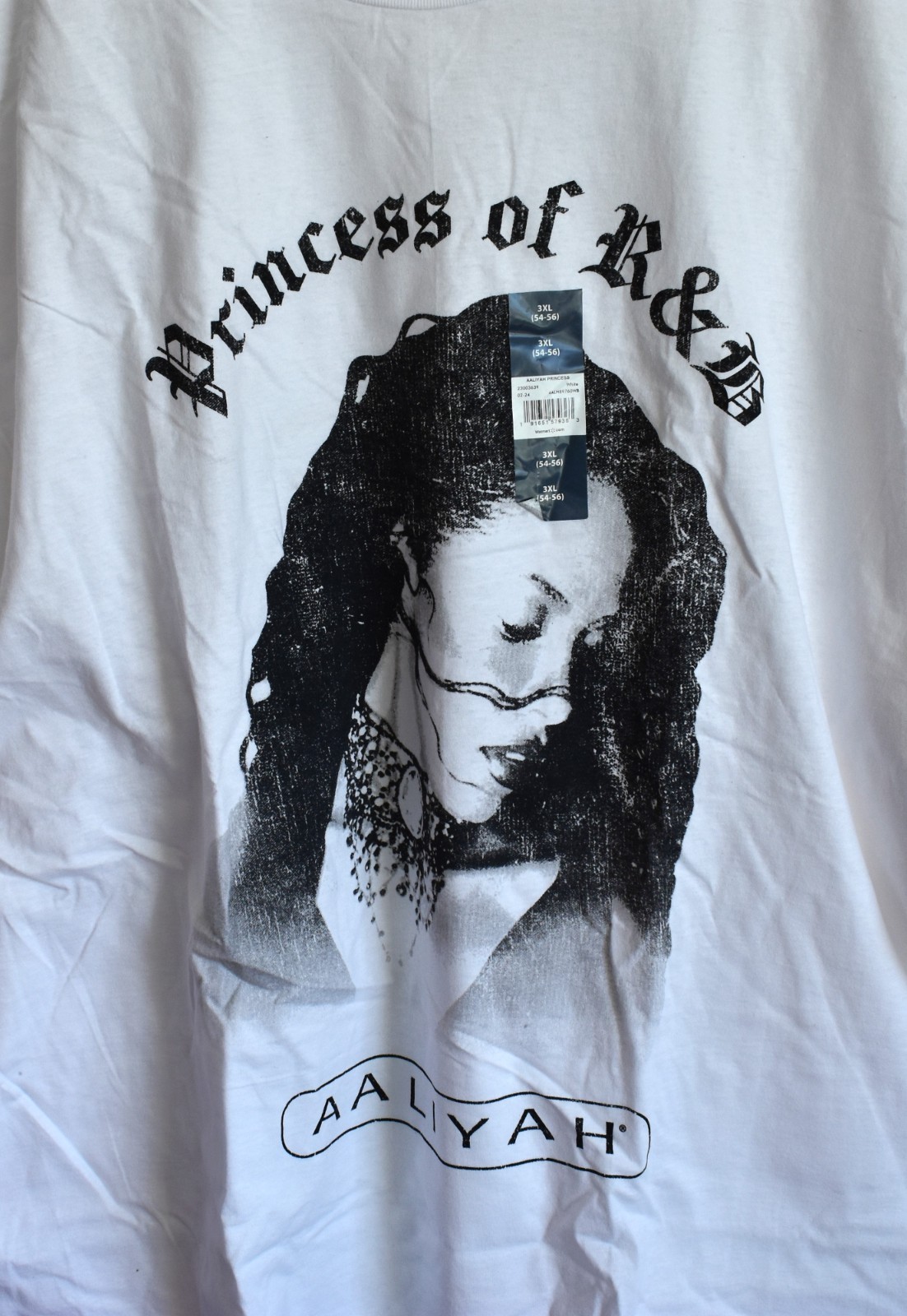 Men&rsquo;s Aaliyah Graphic Tee Princess OF R&B Short Sleeve 2XLARGE White NEW
