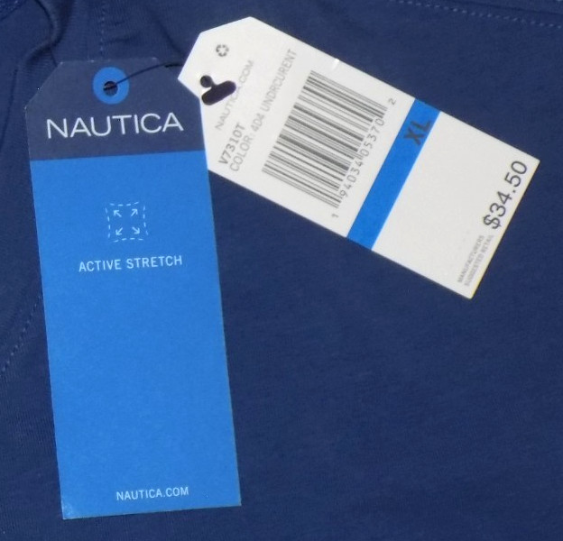 Nautica Men&rsquo;s Active Stretch Performance V-Neck T-Shirts Undrcurent XL New