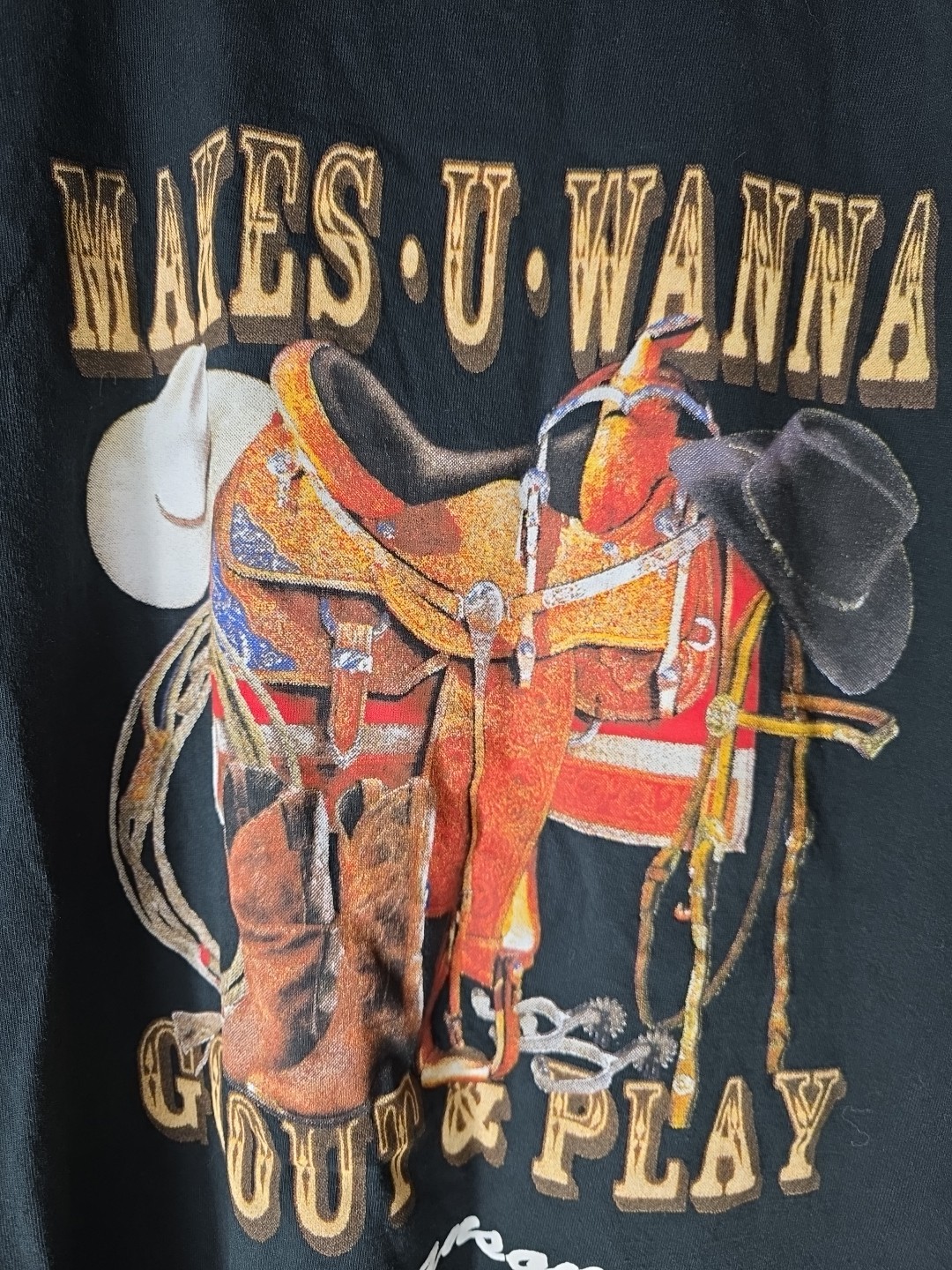 Makes U Wanna Go Out & Play – 1998 WCW TAG BRANSON Cowboy Saddle SIZE XL