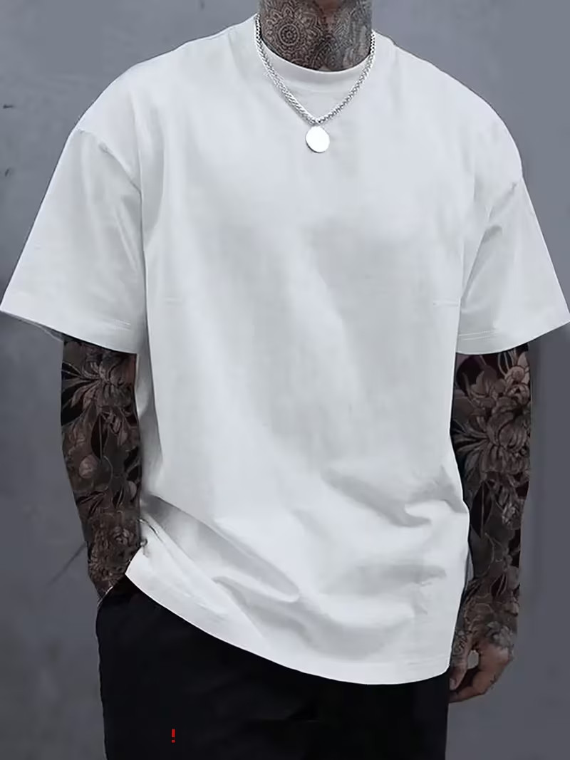 Men&rsquo;s 100% Cotton 180gsm Heavyweight T-Shirt with Large Back Print – Oversized