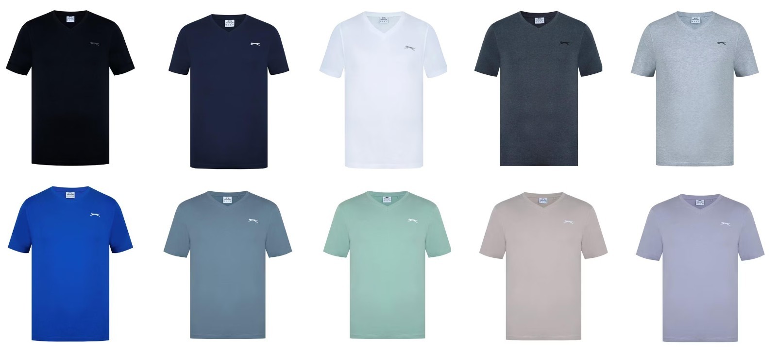 Men&rsquo;s Slazenger Cotton V Neck T Shirt XS S M L XL XXL 3XL 4XL ASS COLOURS BNWT