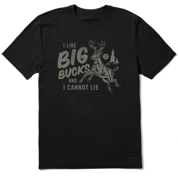 3XL NWT Men&rsquo;s Life Is Good I Like Big Bucks Deer Hunting Black SS Crusher