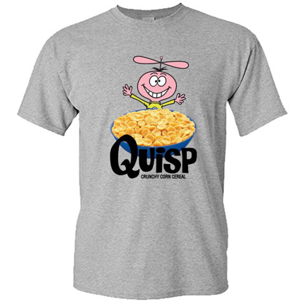 Quisp Cereal Logo Men&rsquo;s Grey T-Shirt Size S M L XL 2XL 3XL 4XL 5XL