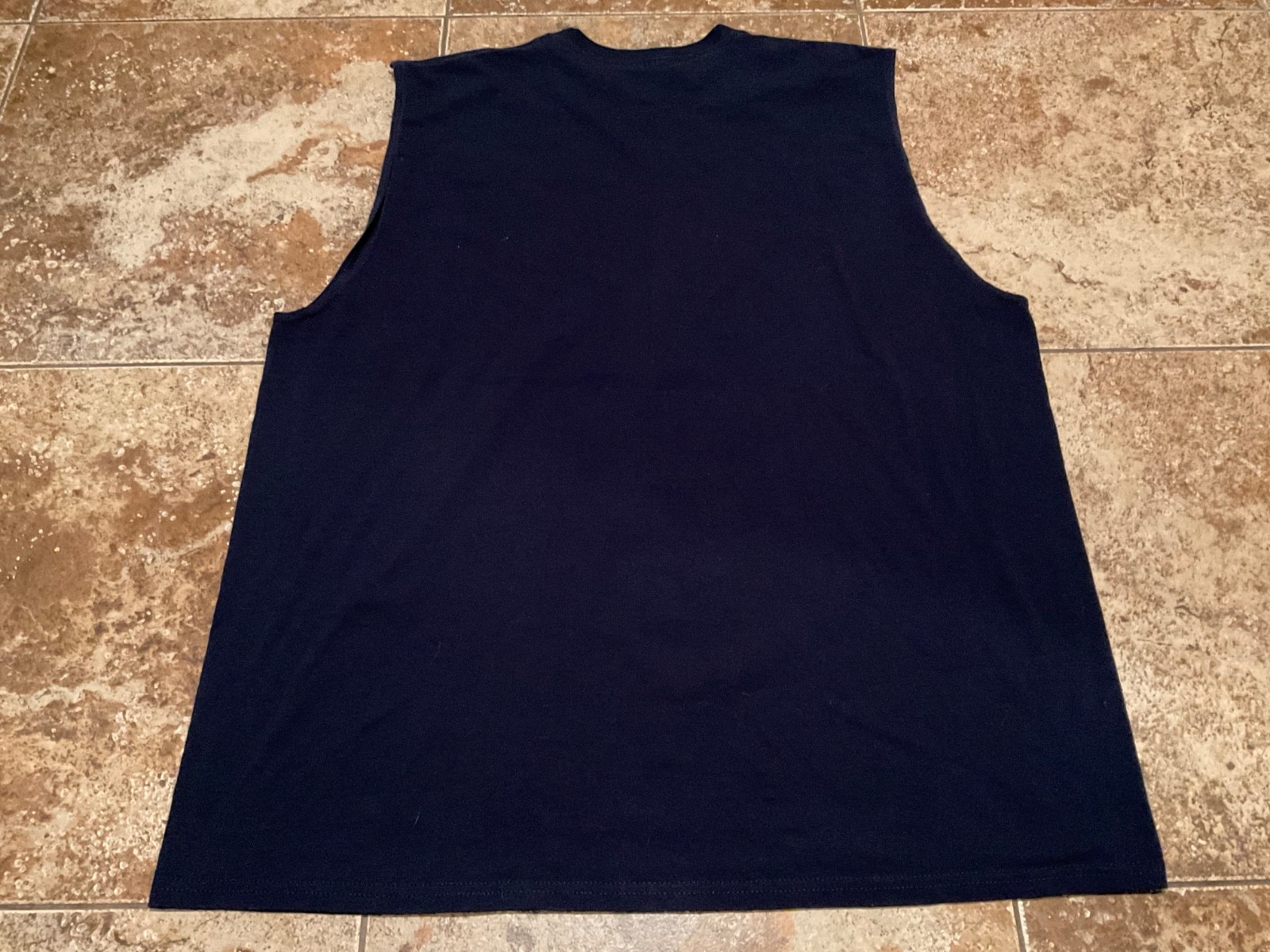 VINTAGE JERZEES MUSCLE GYM TEE WORKING ON MY SIX PACK ( MENS 2XL ) DARK BLUE