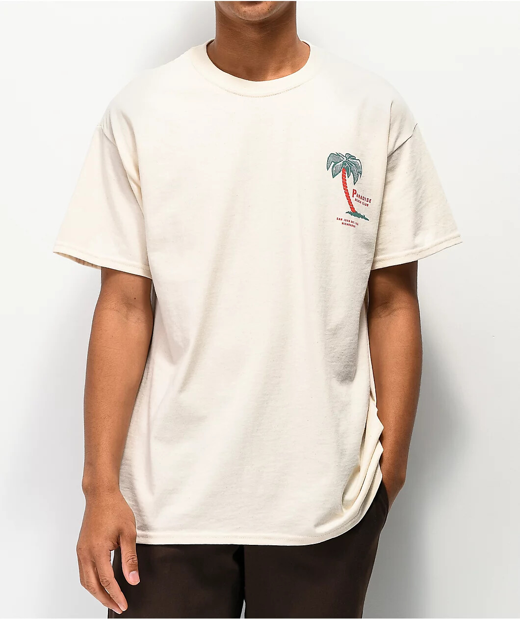 Empyre Mens Paradise Beach Club Natural Tee Shirt New S, M, L, XL