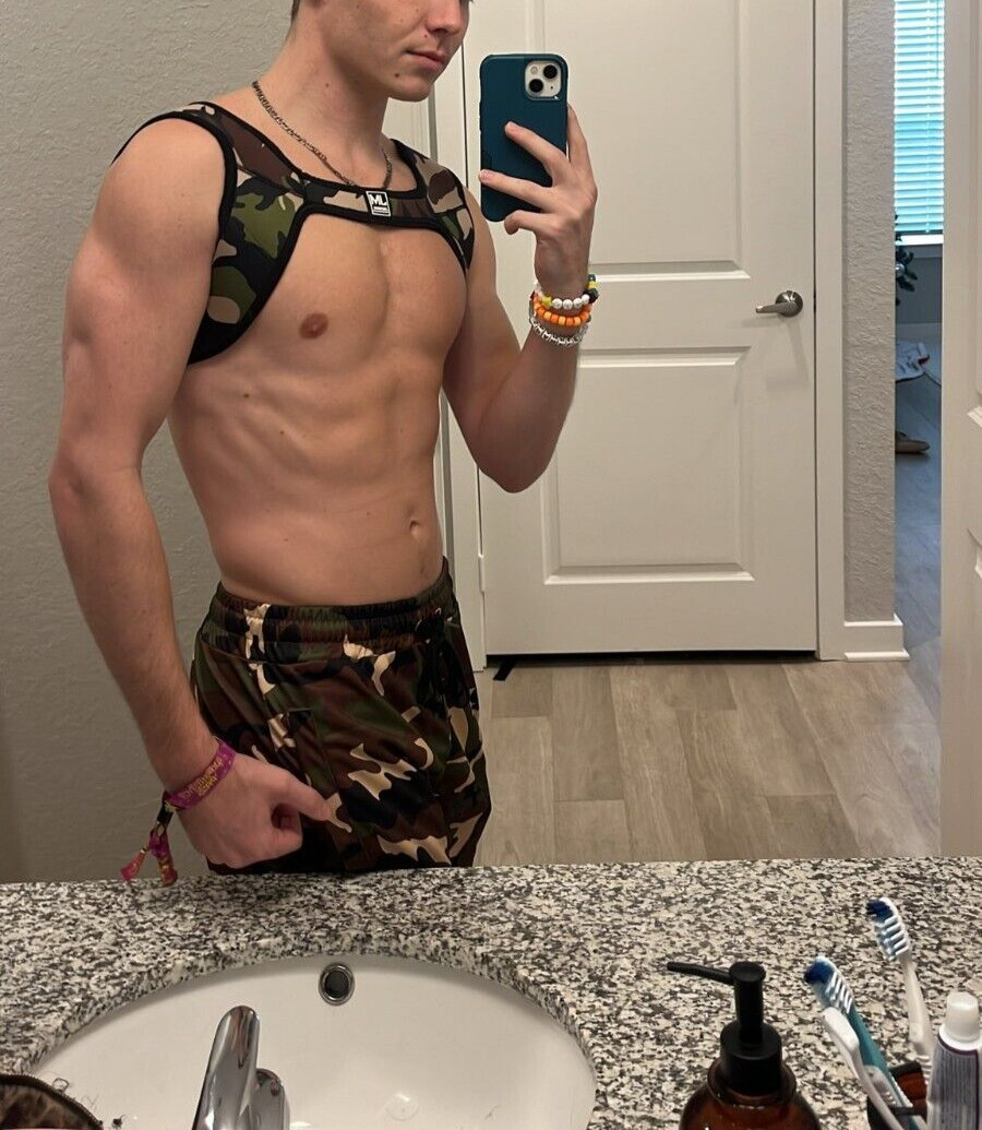 JOCKMAIL Men&rsquo;s Harness Elastic Shoulder Strap Neoprene Harness Crop Top Muscle