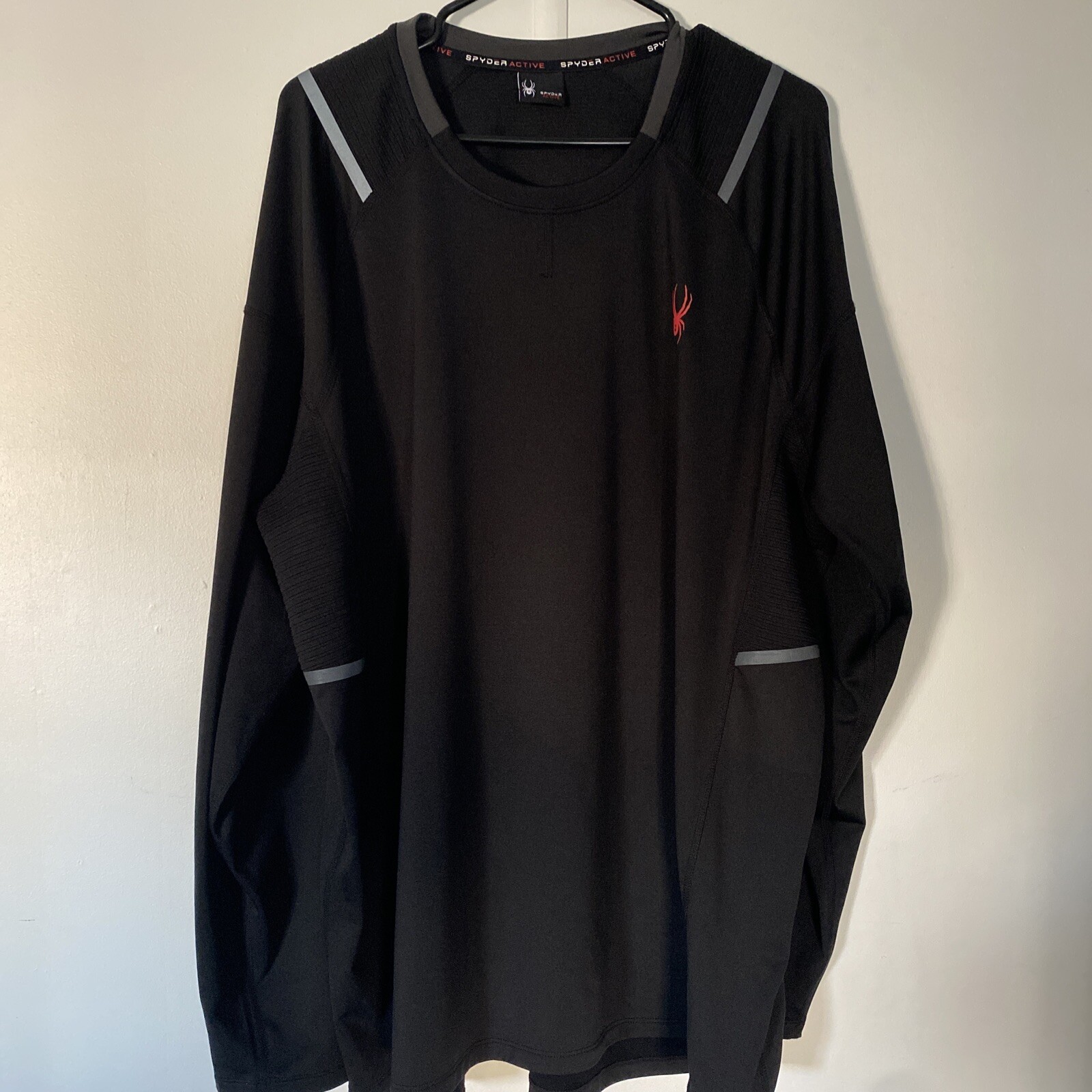 Spyder Men&rsquo;s Active Long Sleeve Tee T-Shirt ProWeb Microfleece Black XXL. A107