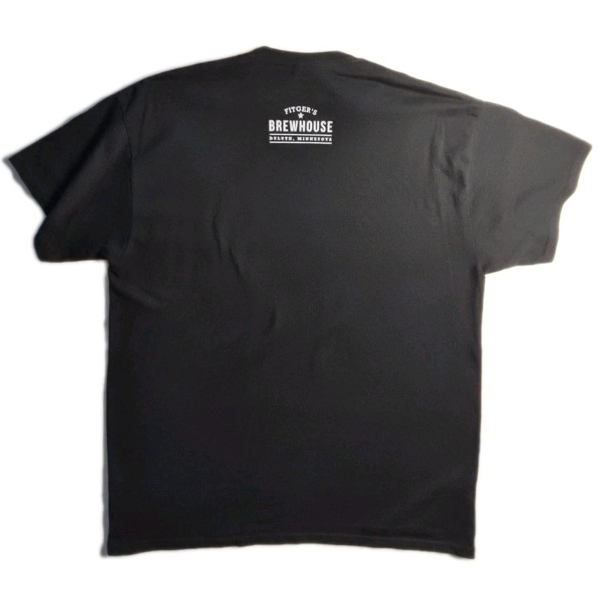 Gildan Mens Size Large T Shirt Black Fitgers Brewhouse Duluth Minnesota DryBlend