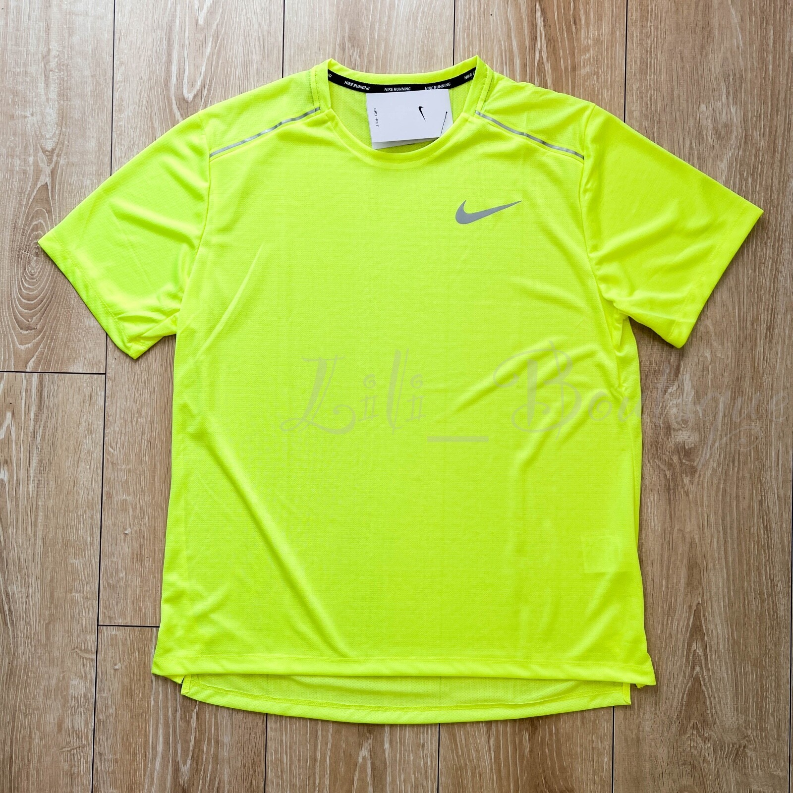 Nike Men&rsquo;s Dri-Fit Miler Running Training Top T-Shirt CU0326-702 Volt NWT Size S