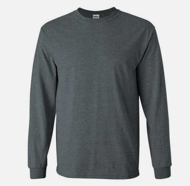 Gildan Ultra Cotton Long Sleeve T-Shirt Style G2400, Dark Heather (1 Pack)- 2XL