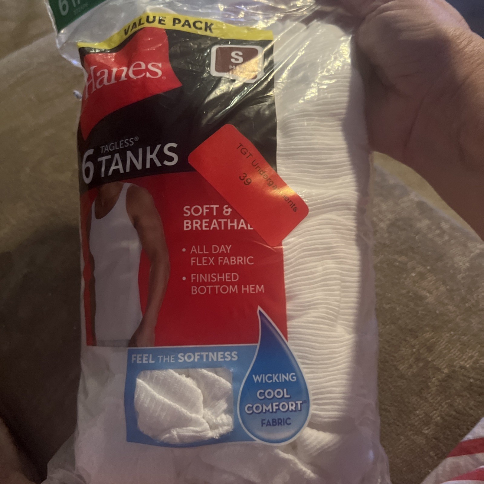 Hanes Comfort Soft Size S Men&rsquo;s Tank – White (6 Piece)