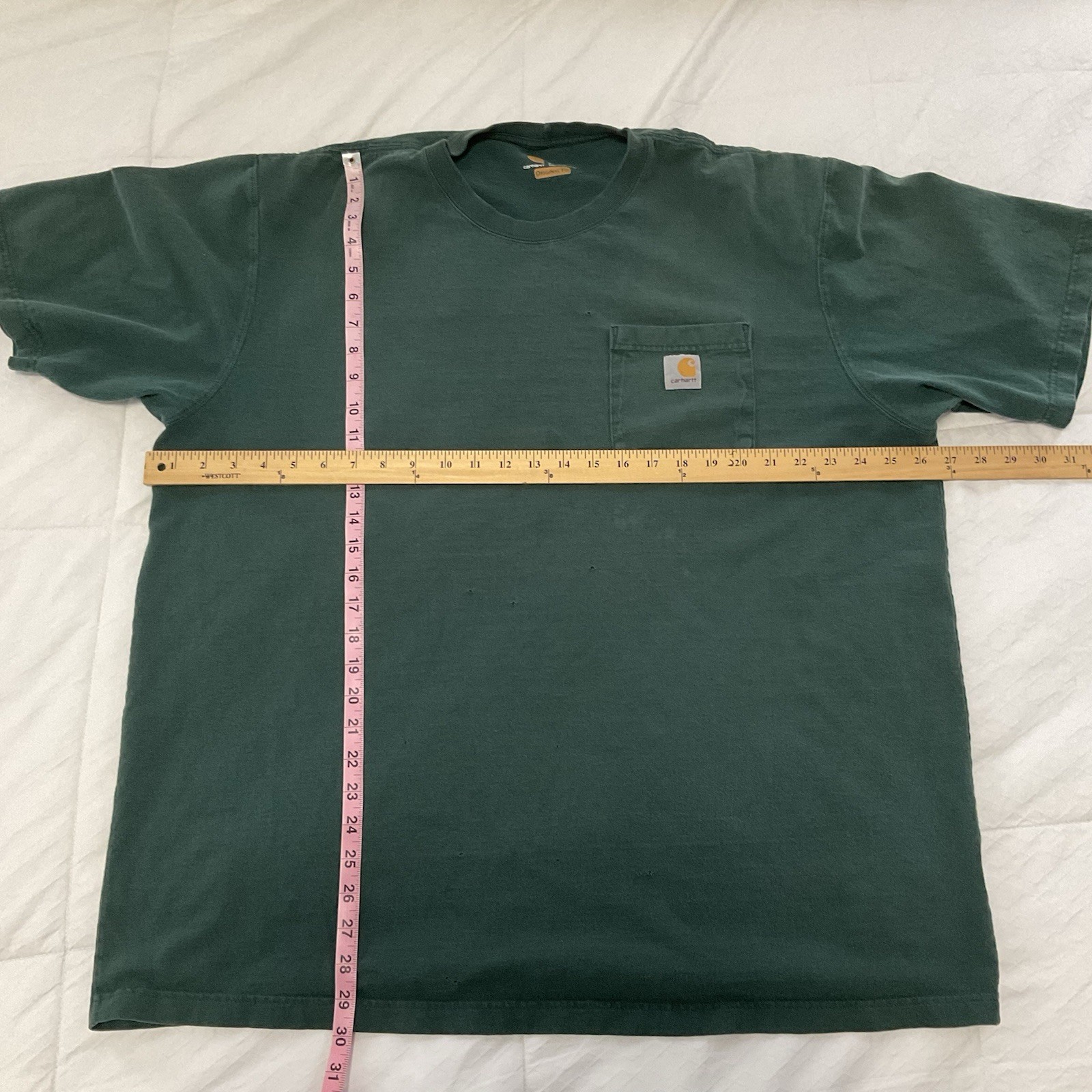 Carhartt K87 Pocket T Shirt XL Tall Green Original Fit Heavyweight USA Work