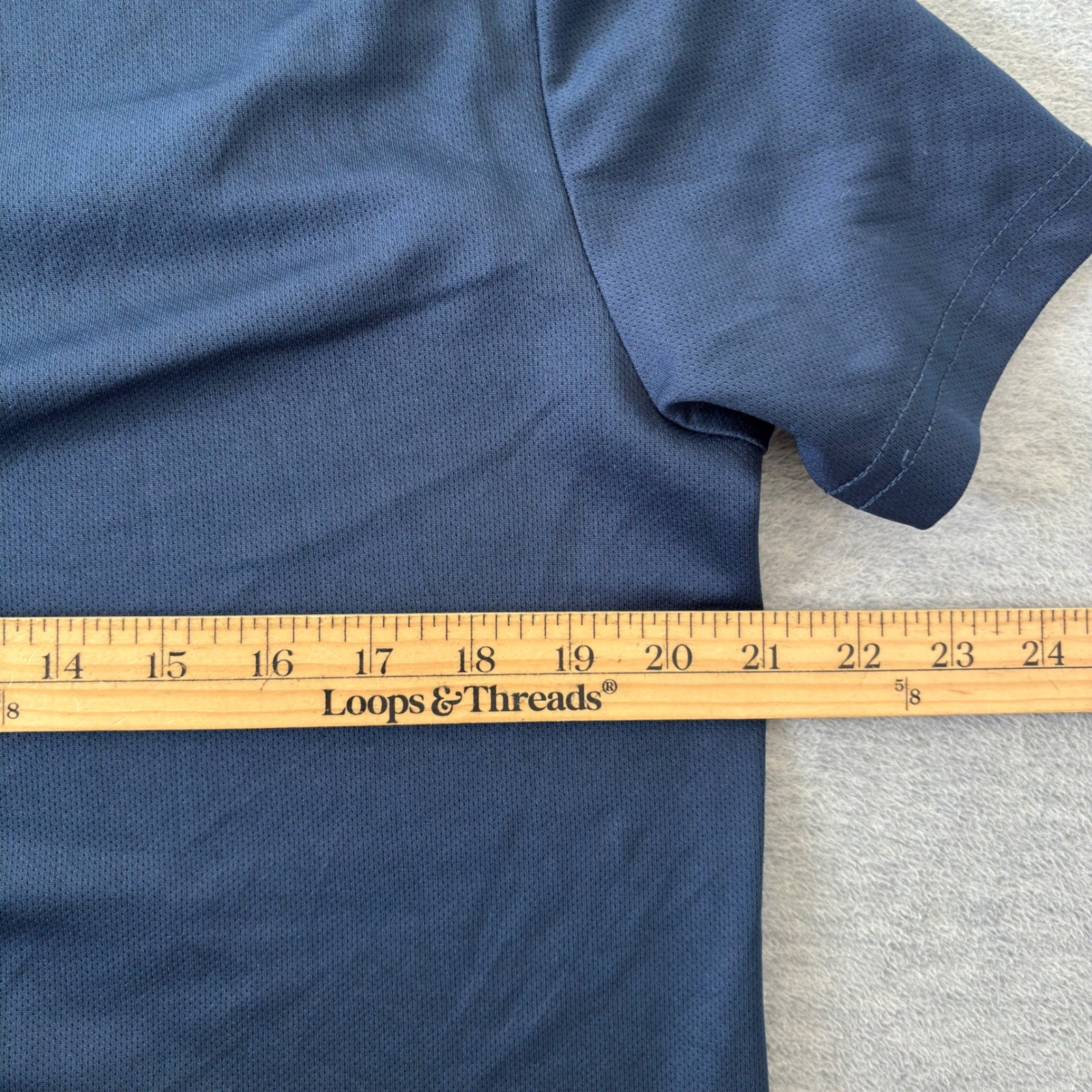 Athletic Works Mens DriWorks Performance T-Shirt Navy Blue Short Sleeve Size M