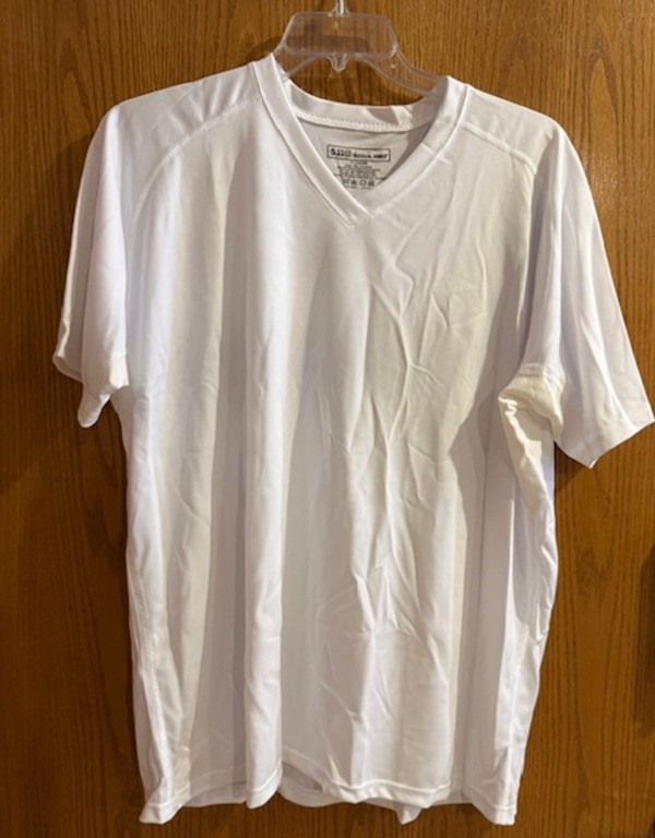 5.11 Tactical Men&rsquo;s Size XL Loose Fit Short Sleeve V-Neck Shirt – White or Black