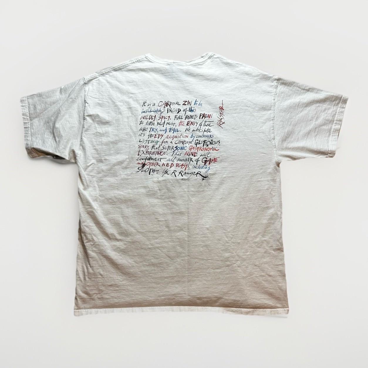 1995 Bonny Doon Vineyard – Cardinal Zin – Ralph Steadman Art – M&rsquo;s XL T-Shirt