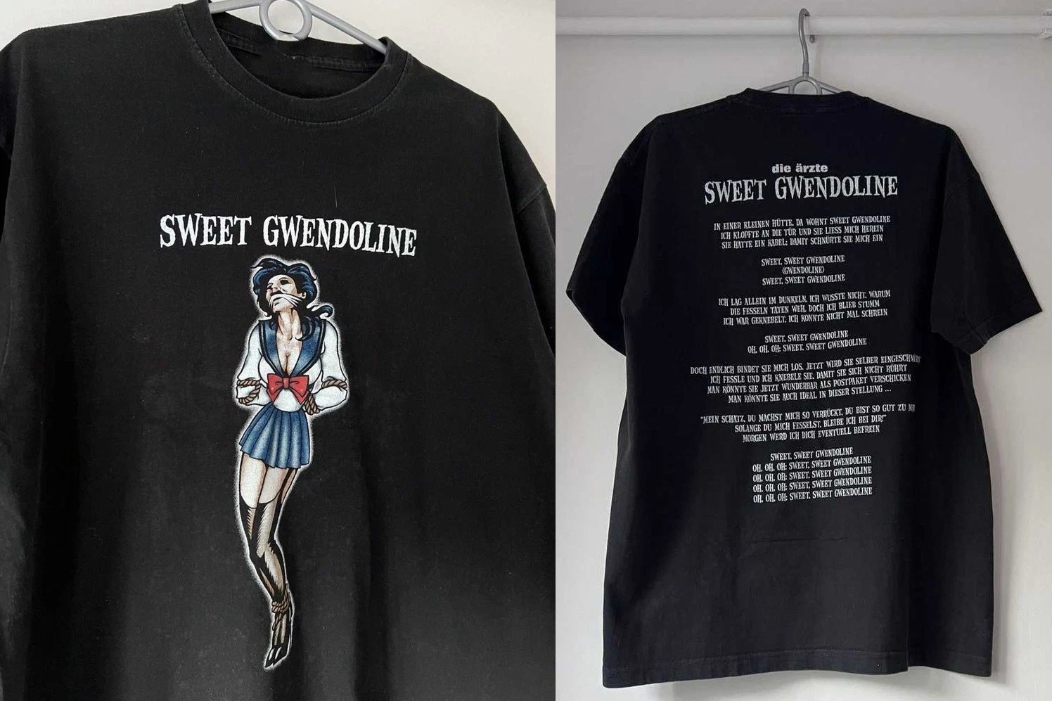 2 Sides Sweet Gwendoline Die Arzte Tour Band Shirt Black Unisex S 5XL