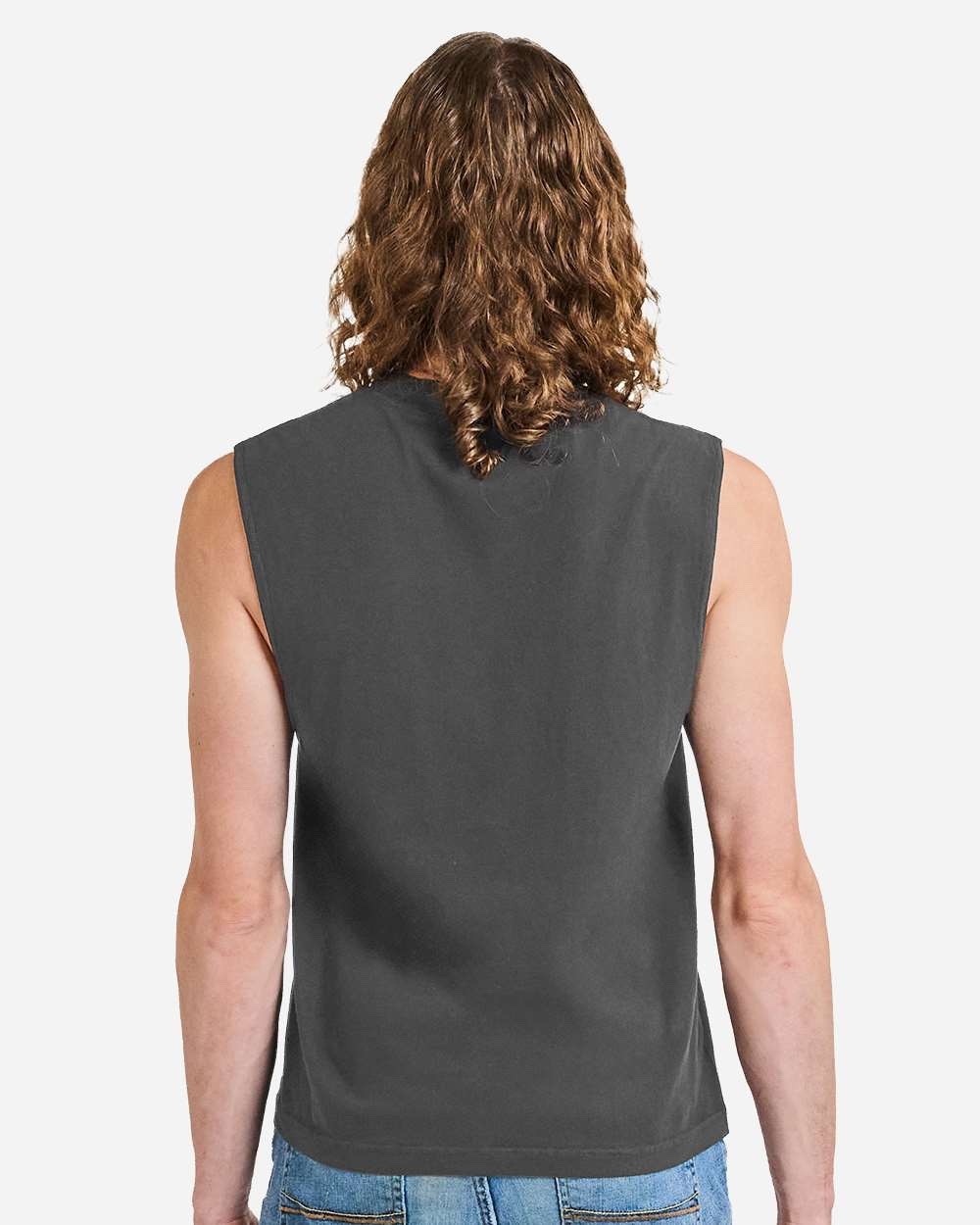 USA custom embroidery Mens faded black American Apparel 100% cotton muscle Tee