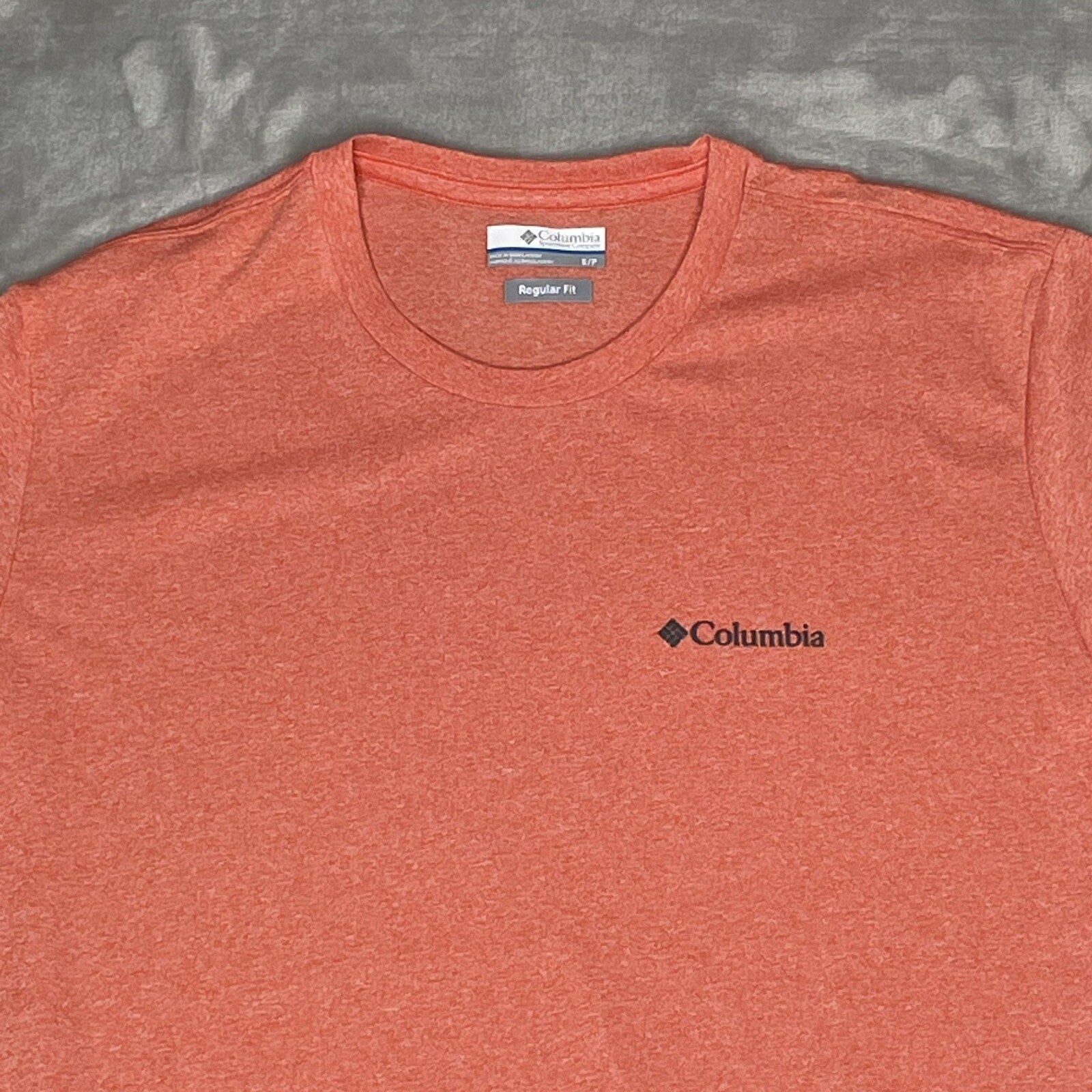 Columbia Omni-Wick T-Shirt Mens Small Orange Lake Zell Regular Fit Tee